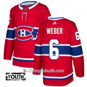 Barn Ishockey Montreal Canadiens Tröja Shea Weber 6 Adidas 2017-2018 Röd Authentic
